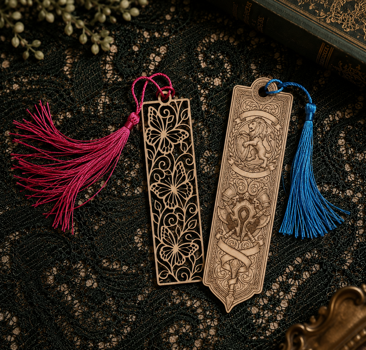 Custom Bookmarks — Personalized Wood & Faux Leather
